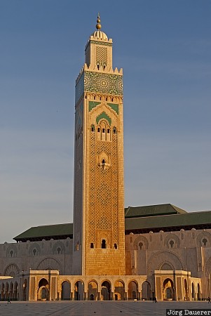 Hassan II Mosque El Hank, Grand Casablanca, Morocco, Atlantic ocean, Casablanca, coast, minaret