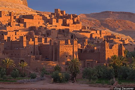 Aït Ben Haddou, High Atlas, Ksar, morning light, Morocco, mountains, Ounila River