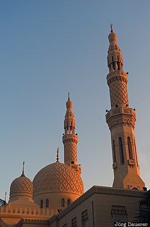 ARE, Dubai, Dubayy, UAE, Egyptian style, Jumeirah Mosque, minaret