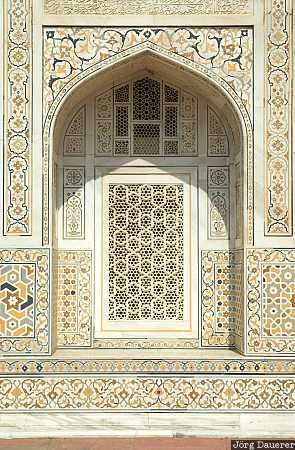 Itimat-ud-Daula, marble, tomb, window, Agra, Uttar Pradesh, India