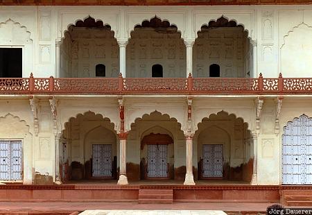 Agra Fort, red fort, arches, windows, Agra, Uttar Pradesh, India