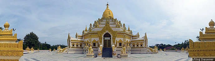 Swe Taw Myat Pagoda blue sky, Buddha tooth relic pagoda, burma, MMR, Myanmar, Swe Taw Myat Pagoda, Tadagale, Yangon Region, Yangon