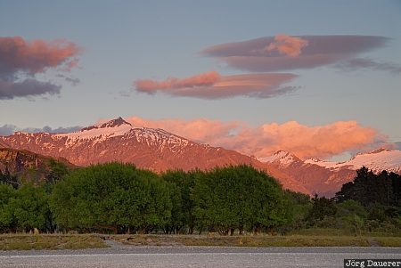 Lake Wanaka Glendhu, New Zealand, Wanaka, blue sky, green, lake, Alpenglow, Otago, Neuseeland