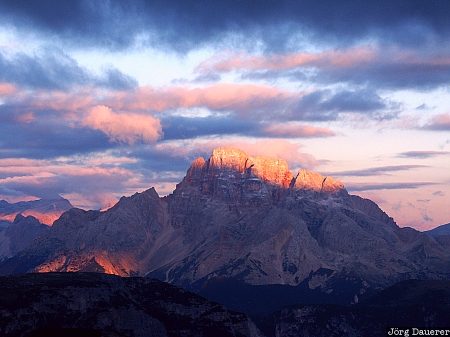 Dolomite Alps, mountains sunrise, alpenglow, Italy, Belluno, morning light, tre cime, Italien, Italia