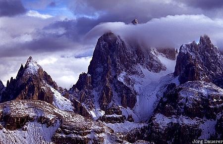 Dolomite Alps, Dolomiten, Italy, mountains, clouds, Tre Cime, Drei Zinnen, Italien, Italia
