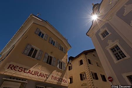 CHE, Kanton Graubünden, Samedan, Switzerland, blue sky, building, engadin, Graubünden, Schweiz, Graubuenden