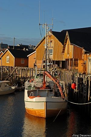 Sørvågen Harbor archipelago, island, Lofoten, Moskenesøy, Nordland, Norway, Norwegian Sea, Norwegen, Norge