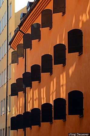 Gamla Stan, Stockholm, SWE, Sweden, Tomteboda, facade, orange, Stockholms län, Stockholms laen