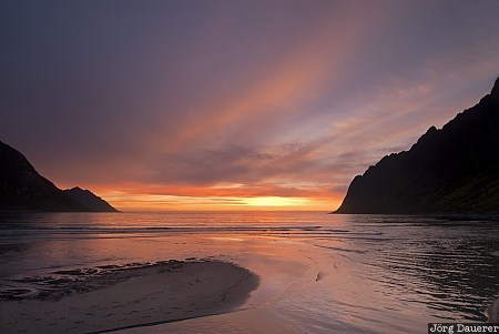 Sunset Sunset, clouds, Ersfjord, evening light, low clouds, Norway, norwegian Sea, red clouds, senja, Skaland
