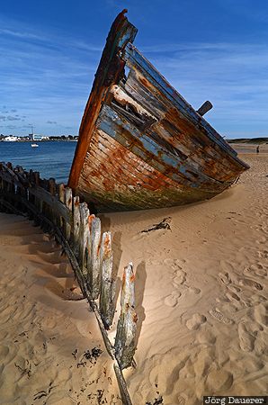 Bretagne, Cross-Étel, Étel, France, beach, blue sky, decay, Brittany, Frankreich