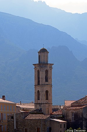 Montemaggiore Corsica, France, Montemaggiore, FRA, church, facade, mountains, Frankreich, Korsika, Corse