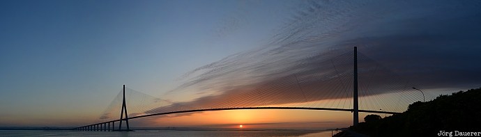 Pont de Normandie Basse-Normandie, FRA, France, La Rivière-Saint-Sauveur, bridge, cable-stayed bridge, clouds, Frankreich