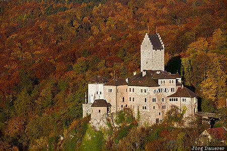 Bavaria, castle, evening light, foliage, forest, Oberbayern, Upper Bavaria, Germany, Kipfenberg, Deutschland, Bayern
