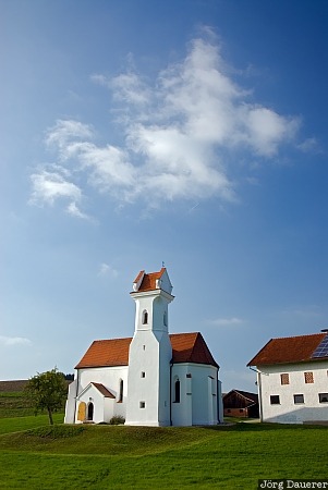 Birnbach, Erlbach, Germany, Upper Bavaria, Bavaria, blue sky, chapel, Deutschland, Bayern