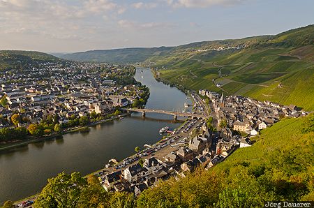 Bernkastel-Kues, DEU, Germany, Rhineland-Palatinate, bridge, evening light, green, Deutschland, Rheinland-Pfalz