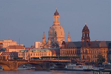 Dresden Dresden, Germany, church, elbe, evening light, Frauenkirche, river, Saxony, Deutschland, Sachsen