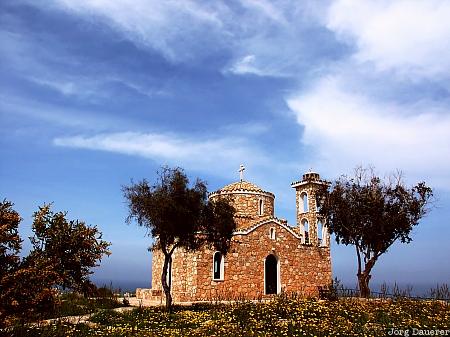 Chapel chapel, church, flowers, Cyprus, mediterranean sea, east coast, Kirche