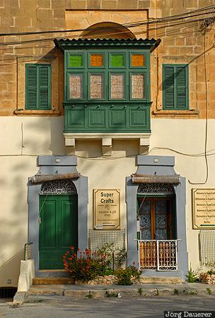 Malta, Victoria, Gozo, MLT, doors, facade, green