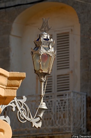 Malta, Balzan, Lija, balcony, lamp, metal, street lamp