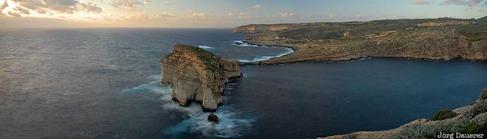 Malta, San Lawrenz, azure window, beach, coast, Game of Thrones, evening light