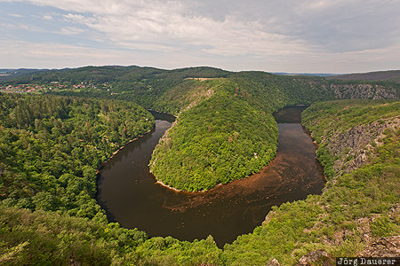 CZE, Czech Republic, Teletín, clouds, green, Meander, Moldau, Stredoceský kraj, Tschechien, Stredocesky kraj, Teletin