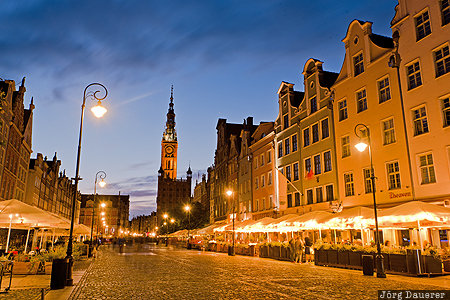 POL, Poland, Pomerania, Gdansk, blue hour, Danzig, Dlugi Targ