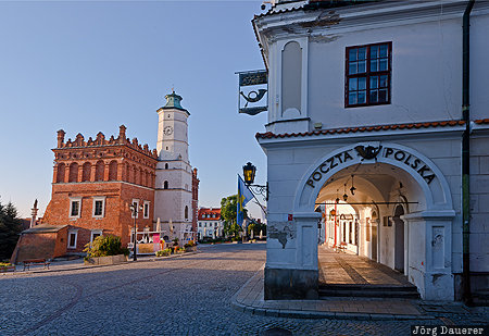 POL, Poland, Sandomierz, Swietokrzyskie, morning light, Rynek Starego Miasta, square