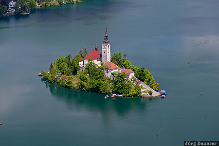 Bled Island Assumption of Mary, Bled, Bled Island, Blejski otok, Cerkev Marijinega vnebovzetja, church, island, Slovenia, Upper Carniola
