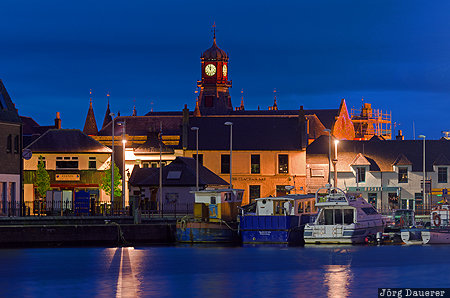 GBR, Scotland, blue hour, church, evening light, harbor, hebrides, United Kingdom, Stornoway, Großbritannien, Vereinigtes Königreich, Schottland, Grossbritannien, Vereinigtes Koenigreich