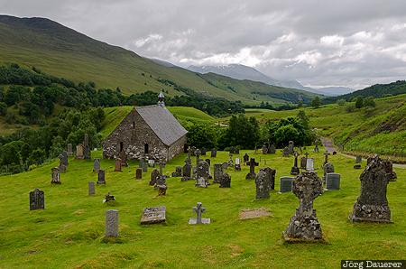 Caol and Mallaig Ward, GBR, burial ground, church, Cille Choirill, graveyard, green, United Kingdom, Scotland, Roy Bridge, Großbritannien, Vereinigtes Königreich, Schottland, Grossbritannien, Vereinigtes Koenigreich