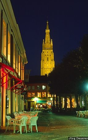 Bruges, night, Belgium, Brugge, West Flanders, blue hour, flood-lit, Belgien