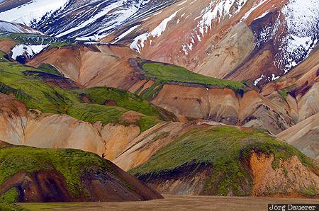 Iceland, ISL, Suðurland, brown, highlands, Fjallabak Nature Reserve, green, Landmannalaugar, Sudurland