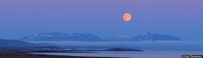 Full Moon evening light, full moon, moon, mountains, Norðurland Vestra, peninsula, skagi, Iceland, Skagi peninsula, Nordurland Vestra