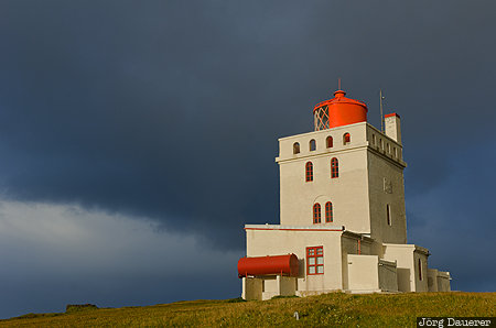 Dyrhólahverfi, Iceland, ISL, Vík, dark clouds, Dyrhólaey, Dyrhólaey Lighthouse, Suðurland, Sudurland