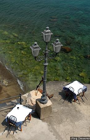 Italy, Campania, Amalfi, chair, coast, desk, street lamp