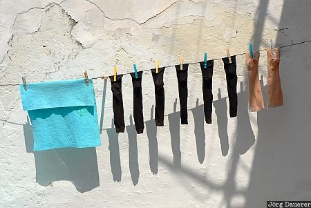 Italy, Basilicata, Pisticci, shadow, laundry, city, wall
