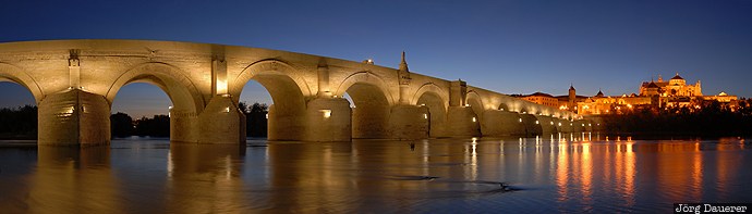 Andalusia, blue hour, bridge, Cathedral, Cordoba, ESP, evening light