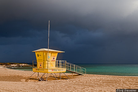 Canarias, Corralejo, Lifeguard Tower, ESP, Spain, beach, coast, Spanien, Espana