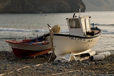 Andalusia, beach, boats, coast, harbor, Las Negras, mediterranean sea