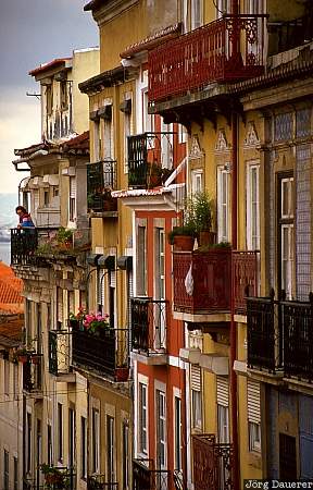 Street, houses, tejo, alfama, Lisbon, Portugal