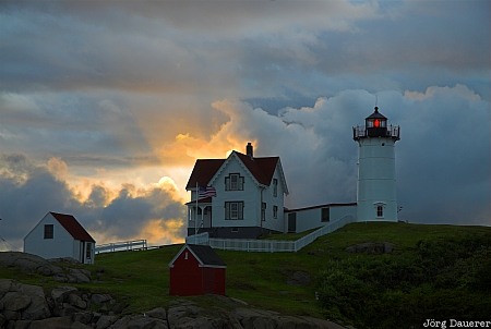 Concordville, Maine, United States, York Harbor, Atlantic ocean, cliffs, clouds, USA, Vereinigte Staten, ME