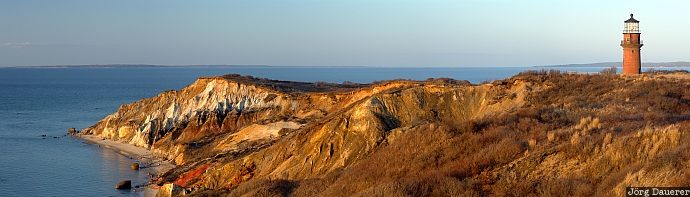Gay Head Lighthouse MA, sunset, lighthouse, Martha's Vineyard, Cape Cod, Gay Head Lighthouse, Clay Cliffs of Aquinnah, United States, USA, Vereinigte Staten