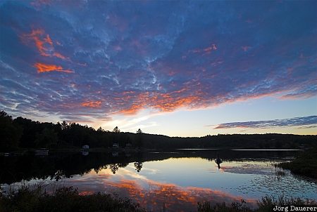 United States, Vermont, Woodbury, clouds, blue sky, sky, red clouds, USA, Vereinigte Staten, VT