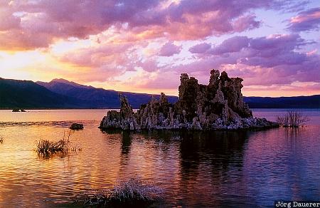 Mono Lake, sunset, tuffa, California, United States, water, lake, USA, Vereinigte Staten, Kalifornien, CA