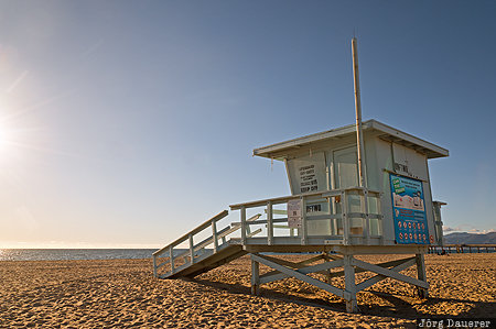 California, Marina Del Rey, United States, USA, Venice Beach, lifeguard tower, Pacific Ocean, Vereinigte Staten, Kalifornien, CA