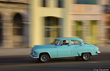 Centro Habana, CUB, Cuba, La Habana, Classic Car, evening light, green, Havana, Kuba, Havanna