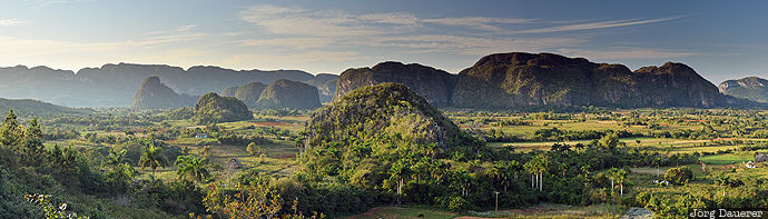 blue sky, clouds, CUB, Cuba, evening light, green, mogotes, Pinar del Río, Viñales, Kuba, Pinar del Rio, Vinales