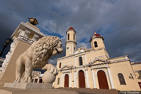 Cienfuegos Cathedral Cienfuegos, CUB, Cuba, Cathedral, church, dark clouds, evening light, Kuba