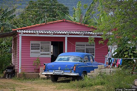 Classic Car CUB, Cuba, Pinar del Río, Viñales, blue, classic car, green, Kuba, Pinar del Rio, Vinales