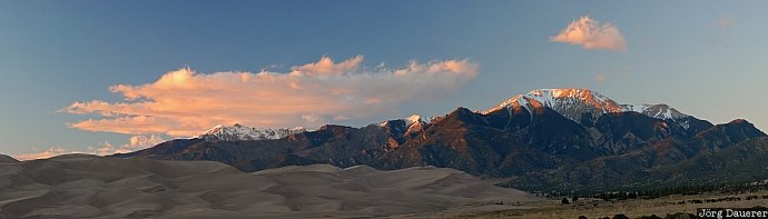 USA, Colorado, Great Sand Dunes National Park, sand dunes, sand, dunes, mountains, United States, Vereinigte Staten